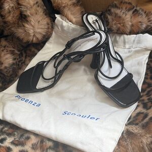 Proenza Schouler Black Strappy Sandals with Heel